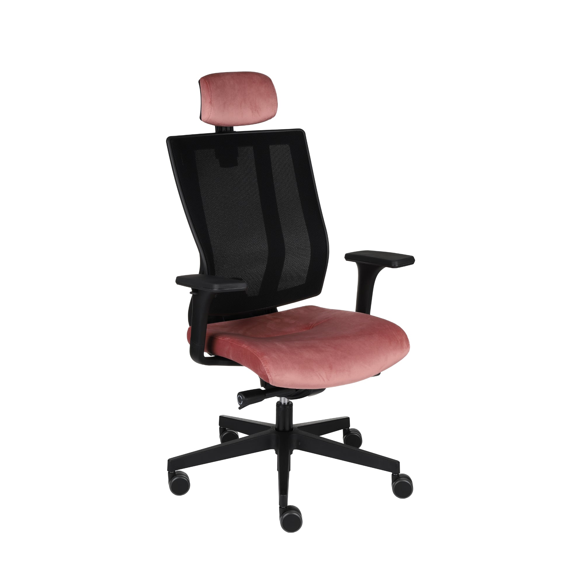 MaxPro Bürostuhl Ergonomisch mit Netz- oder gepolsterter Rückenlehne, SYNCHRO PLUS Mechanismus, Schwarzes Gestell