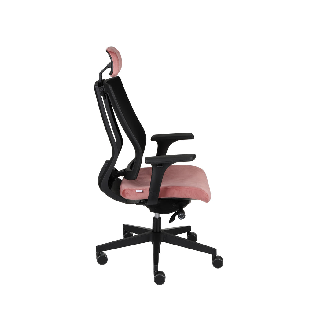 MaxPro Bürostuhl Ergonomisch mit Netz- oder gepolsterter Rückenlehne, SYNCHRO PLUS Mechanismus, Schwarzes Gestell