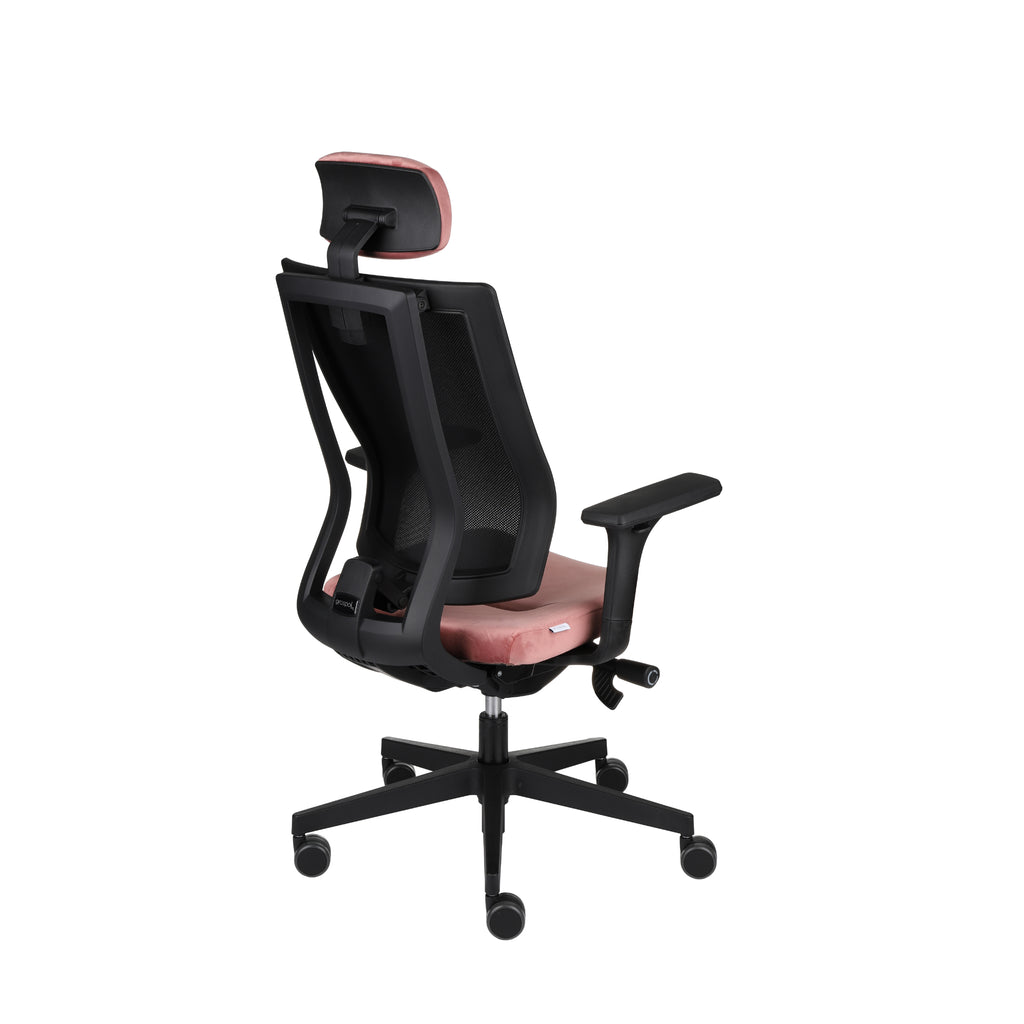 MaxPro Bürostuhl Ergonomisch mit Netz- oder gepolsterter Rückenlehne, SYNCHRO PLUS Mechanismus, Schwarzes Gestell