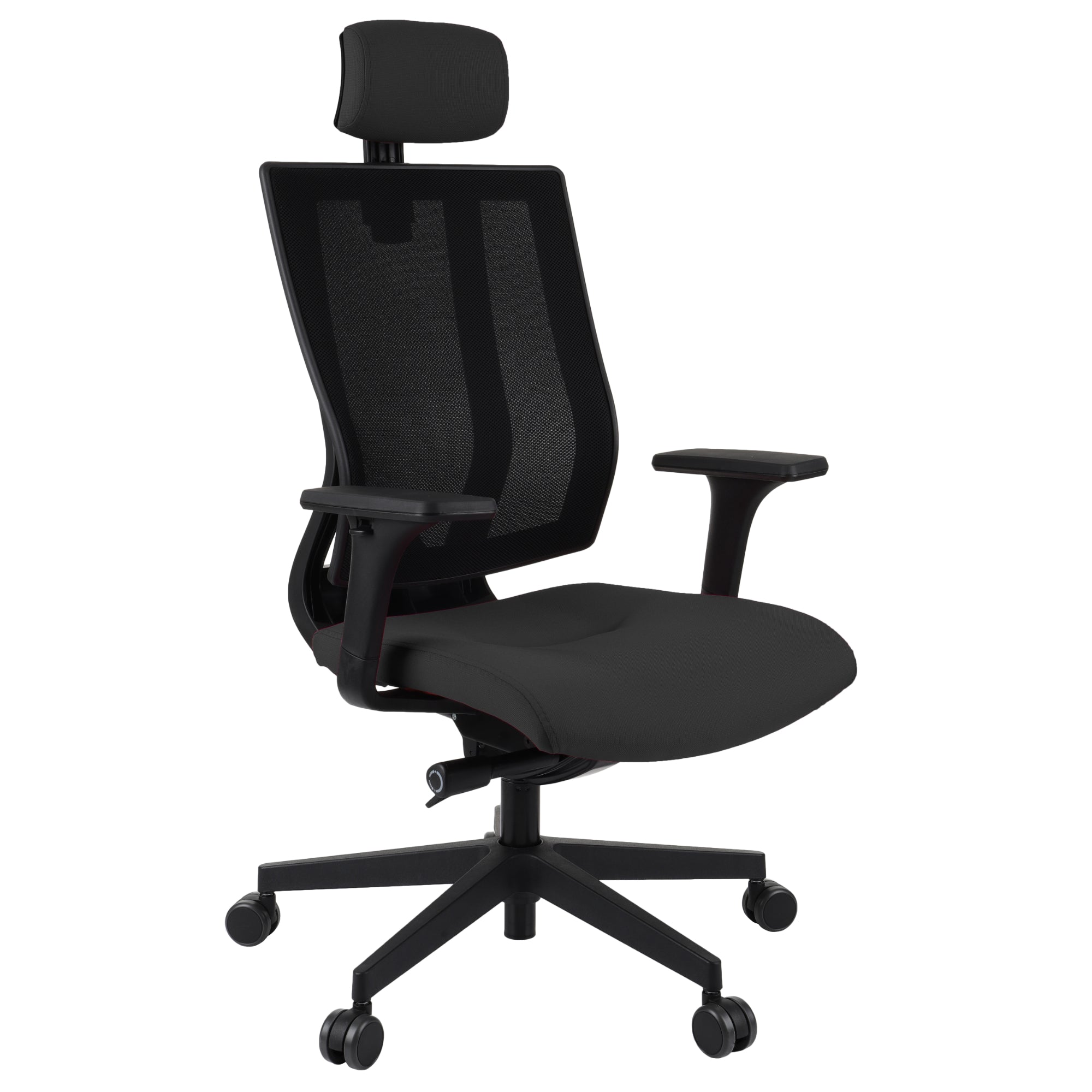 MaxPro Bürostuhl Ergonomisch mit Netz- oder gepolsterter Rückenlehne, SYNCHRO PLUS Mechanismus, Schwarzes Gestell