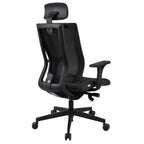 MaxPro Bürostuhl Ergonomisch mit Netz- oder gepolsterter Rückenlehne, SYNCHRO PLUS Mechanismus, Schwarzes Gestell