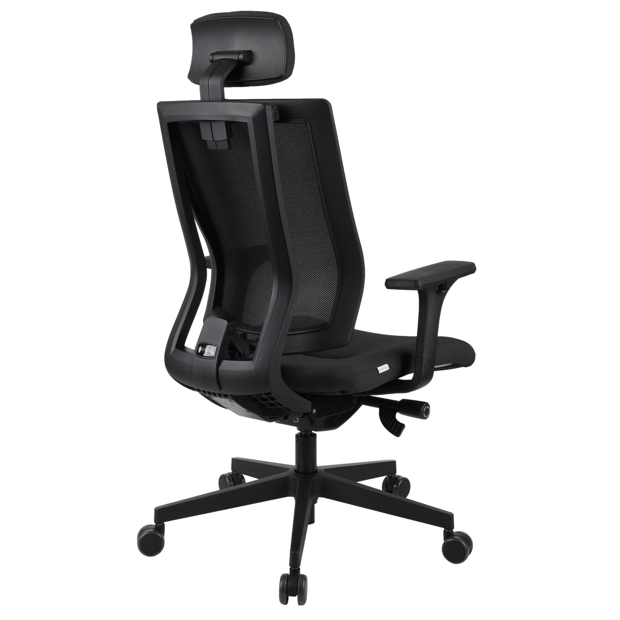 MaxPro Bürostuhl Ergonomisch mit Netz- oder gepolsterter Rückenlehne, SYNCHRO PLUS Mechanismus, Schwarzes Gestell