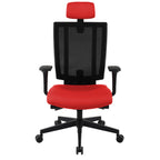 MaxPro Bürostuhl Ergonomisch mit Netz- oder gepolsterter Rückenlehne, SYNCHRO PLUS Mechanismus, Schwarzes Gestell