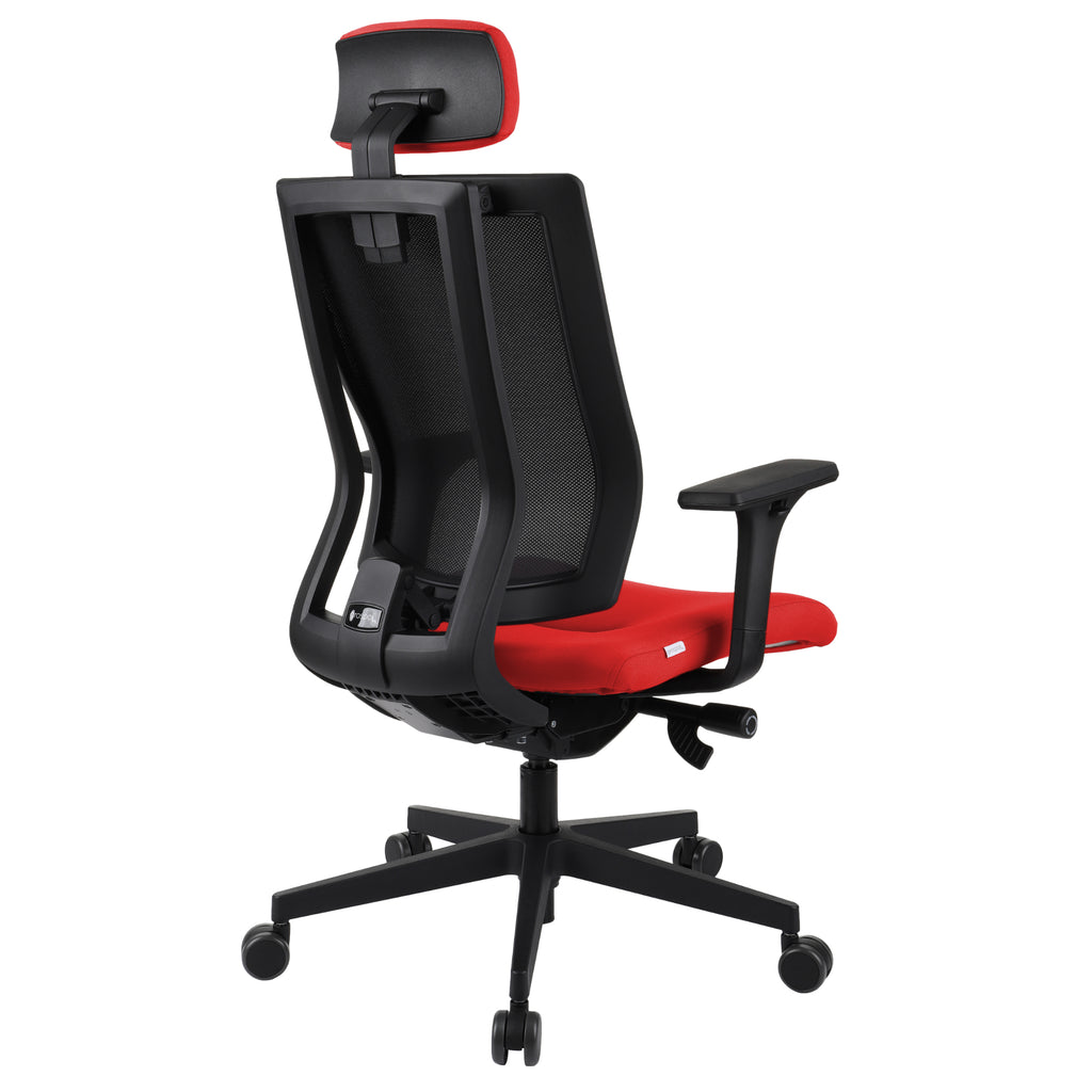 MaxPro Bürostuhl Ergonomisch mit Netz- oder gepolsterter Rückenlehne, SYNCHRO PLUS Mechanismus, Schwarzes Gestell
