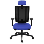 MaxPro Bürostuhl Ergonomisch mit Netz- oder gepolsterter Rückenlehne, SYNCHRO PLUS Mechanismus, Schwarzes Gestell
