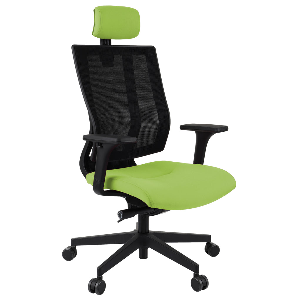MaxPro Bürostuhl Ergonomisch mit Netz- oder gepolsterter Rückenlehne, SYNCHRO PLUS Mechanismus, Schwarzes Gestell