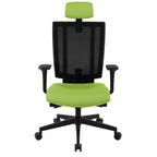 MaxPro Bürostuhl Ergonomisch mit Netz- oder gepolsterter Rückenlehne, SYNCHRO PLUS Mechanismus, Schwarzes Gestell