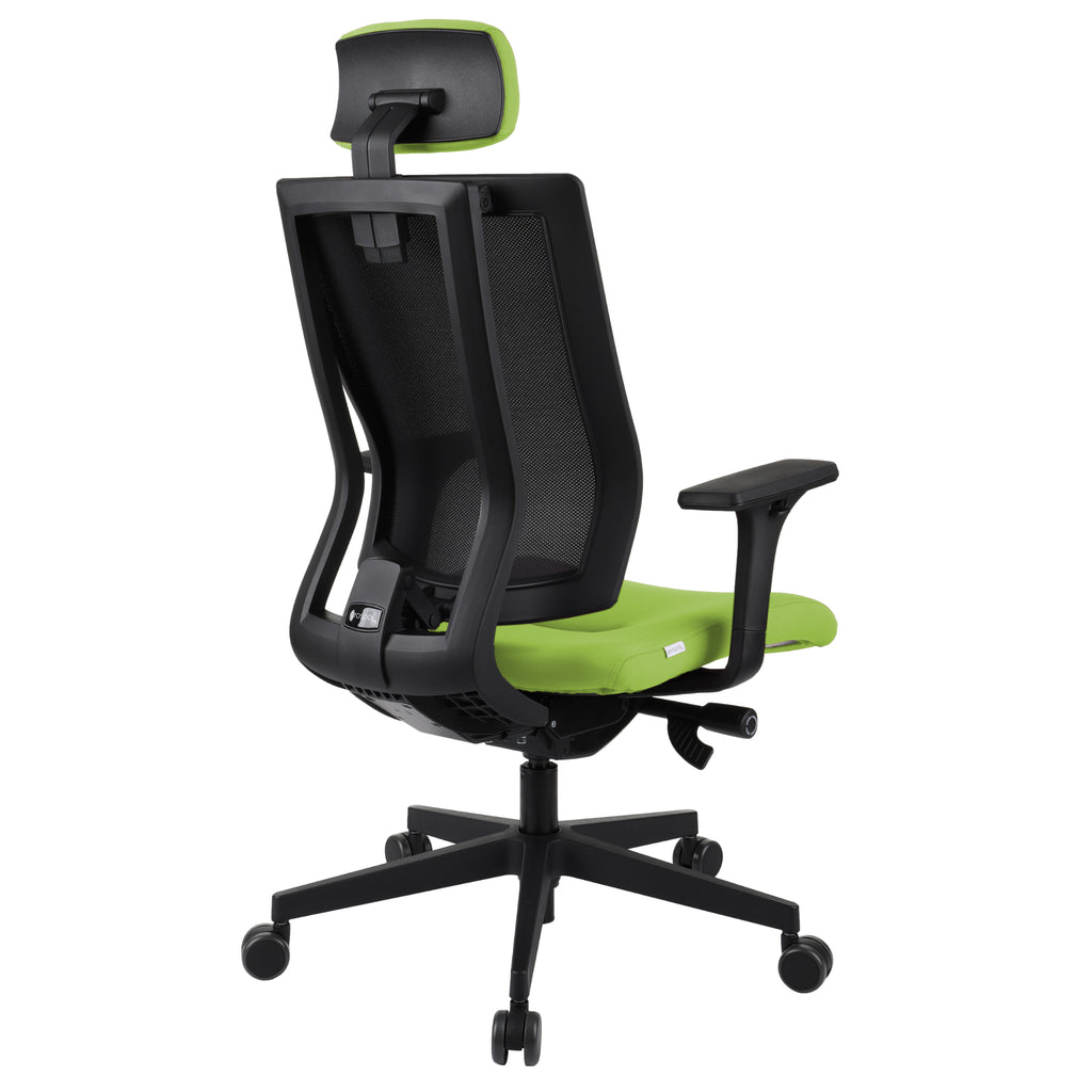 MaxPro Bürostuhl Ergonomisch mit Netz- oder gepolsterter Rückenlehne, SYNCHRO PLUS Mechanismus, Schwarzes Gestell