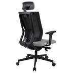 MaxPro Bürostuhl Ergonomisch mit Netz- oder gepolsterter Rückenlehne, SYNCHRO PLUS Mechanismus, Schwarzes Gestell