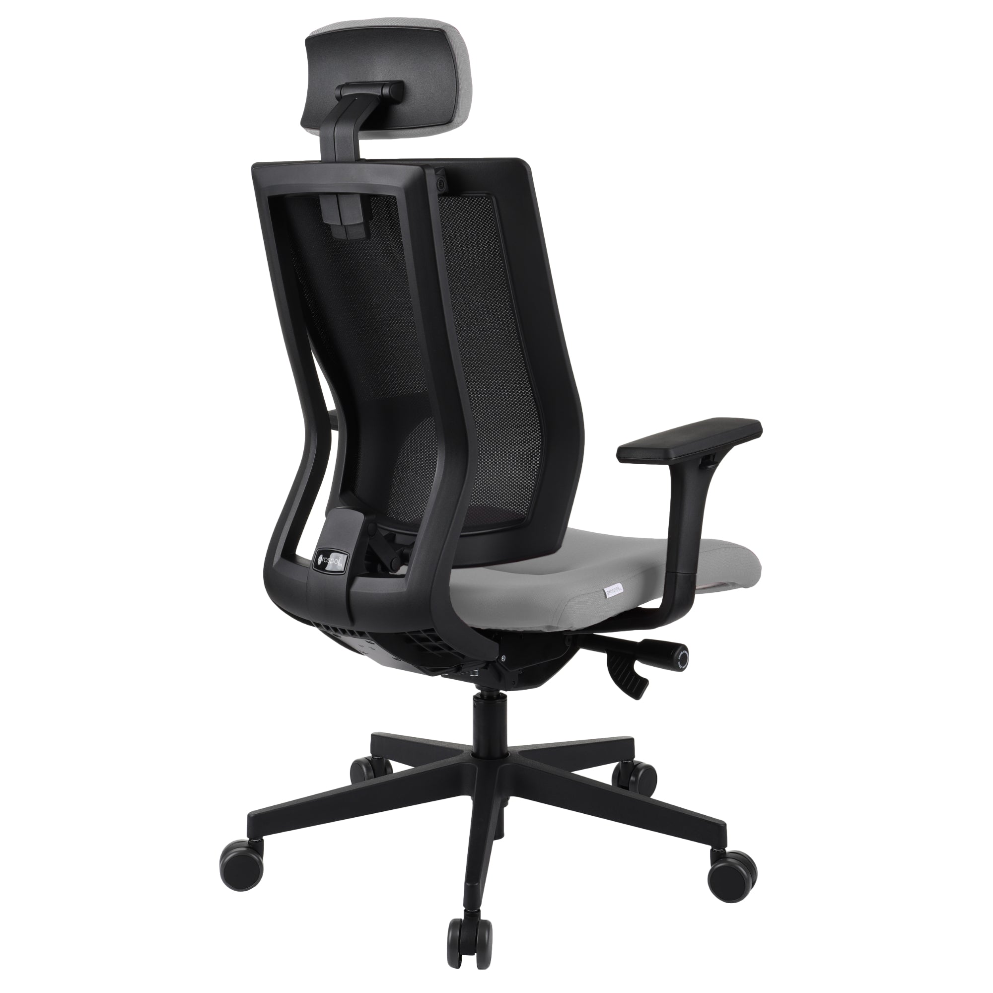 MaxPro Bürostuhl Ergonomisch mit Netz- oder gepolsterter Rückenlehne, SYNCHRO PLUS Mechanismus, Schwarzes Gestell