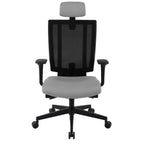 MaxPro Bürostuhl Ergonomisch mit Netz- oder gepolsterter Rückenlehne, SYNCHRO PLUS Mechanismus, Schwarzes Gestell