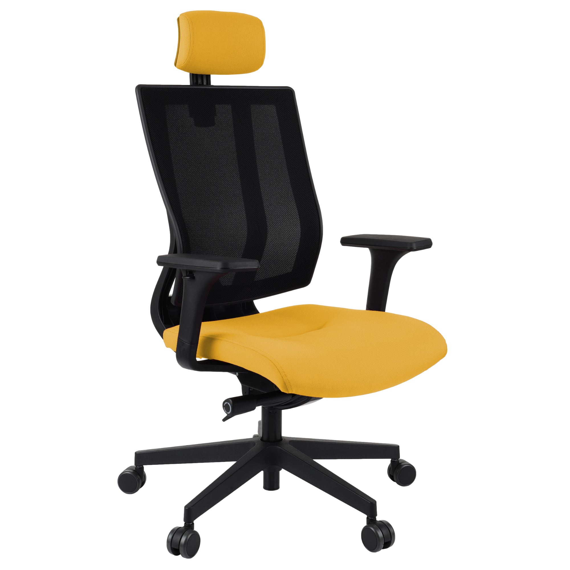 MaxPro Bürostuhl Ergonomisch mit Netz- oder gepolsterter Rückenlehne, SYNCHRO PLUS Mechanismus, Schwarzes Gestell