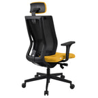 MaxPro Bürostuhl Ergonomisch mit Netz- oder gepolsterter Rückenlehne, SYNCHRO PLUS Mechanismus, Schwarzes Gestell