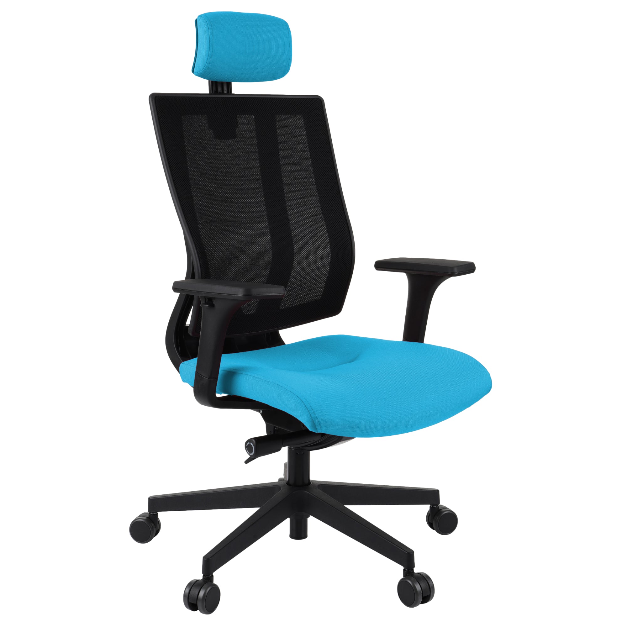 MaxPro Bürostuhl Ergonomisch mit Netz- oder gepolsterter Rückenlehne, SYNCHRO PLUS Mechanismus, Schwarzes Gestell
