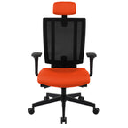 MaxPro Bürostuhl Ergonomisch mit Netz- oder gepolsterter Rückenlehne, SYNCHRO PLUS Mechanismus, Schwarzes Gestell