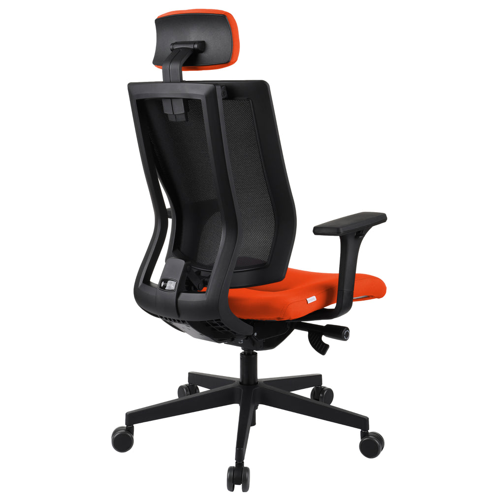MaxPro Bürostuhl Ergonomisch mit Netz- oder gepolsterter Rückenlehne, SYNCHRO PLUS Mechanismus, Schwarzes Gestell