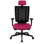 MaxPro Bürostuhl Ergonomisch mit Netz- oder gepolsterter Rückenlehne, SYNCHRO PLUS Mechanismus, Schwarzes Gestell