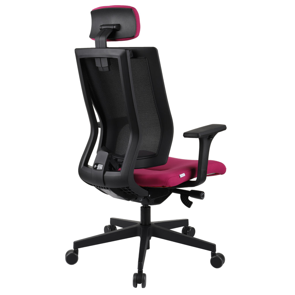 MaxPro Bürostuhl Ergonomisch mit Netz- oder gepolsterter Rückenlehne, SYNCHRO PLUS Mechanismus, Schwarzes Gestell