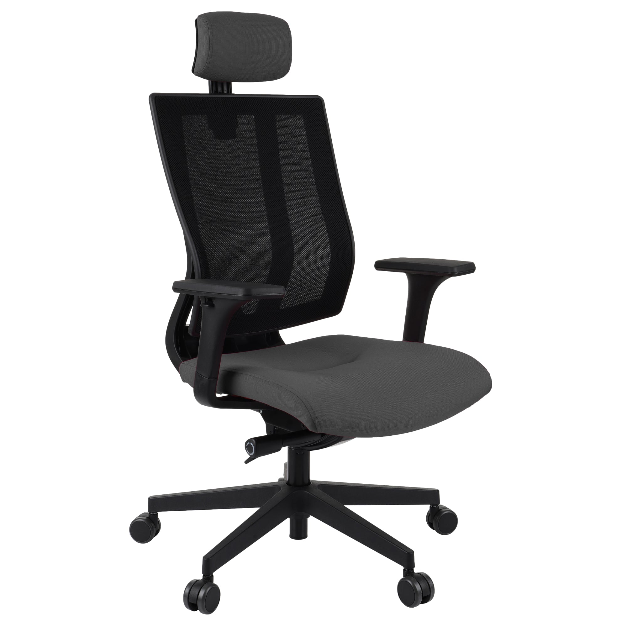 MaxPro Bürostuhl Ergonomisch mit Netz- oder gepolsterter Rückenlehne, SYNCHRO PLUS Mechanismus, Schwarzes Gestell