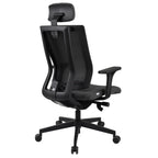 MaxPro Bürostuhl Ergonomisch mit Netz- oder gepolsterter Rückenlehne, SYNCHRO PLUS Mechanismus, Schwarzes Gestell