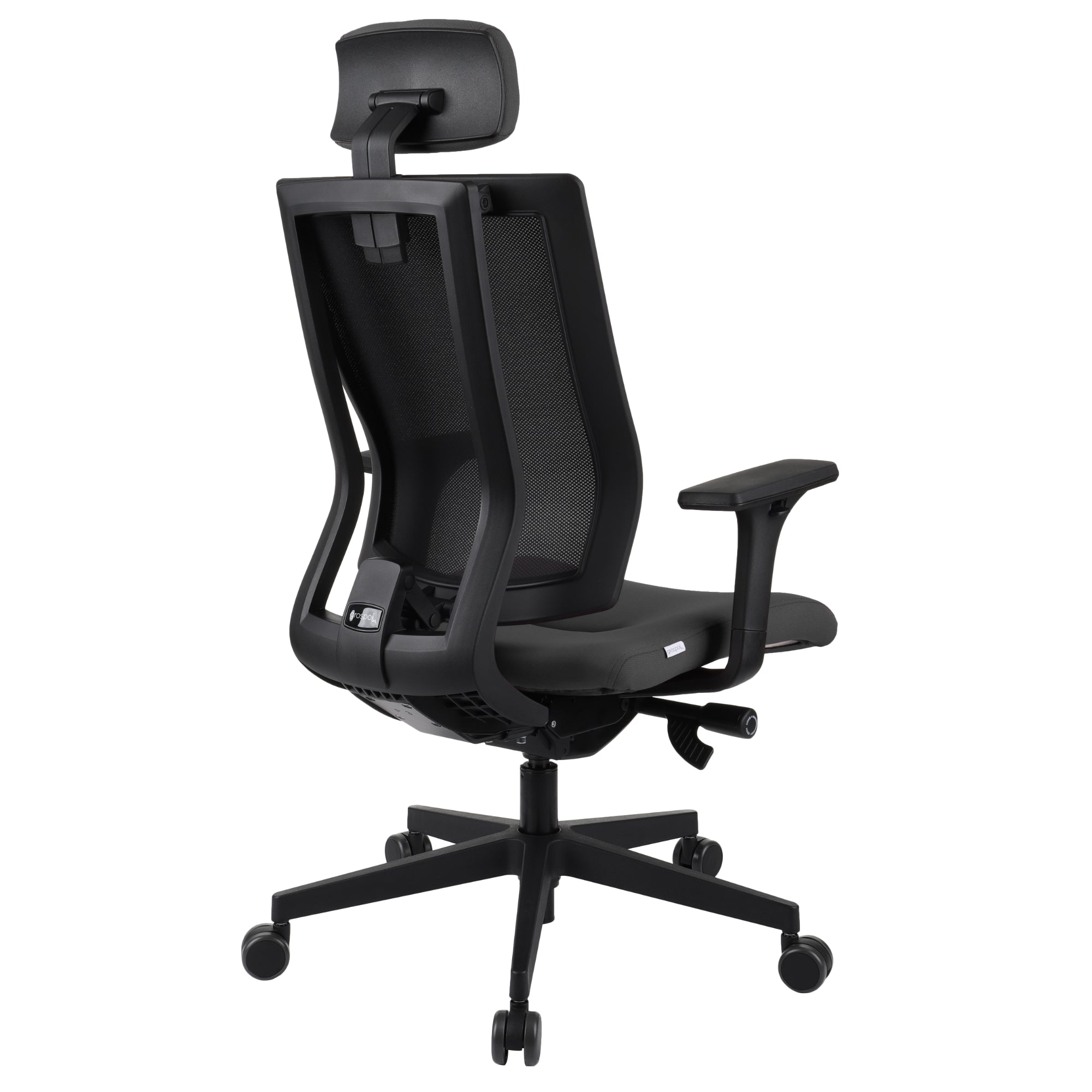 MaxPro Bürostuhl Ergonomisch mit Netz- oder gepolsterter Rückenlehne, SYNCHRO PLUS Mechanismus, Schwarzes Gestell