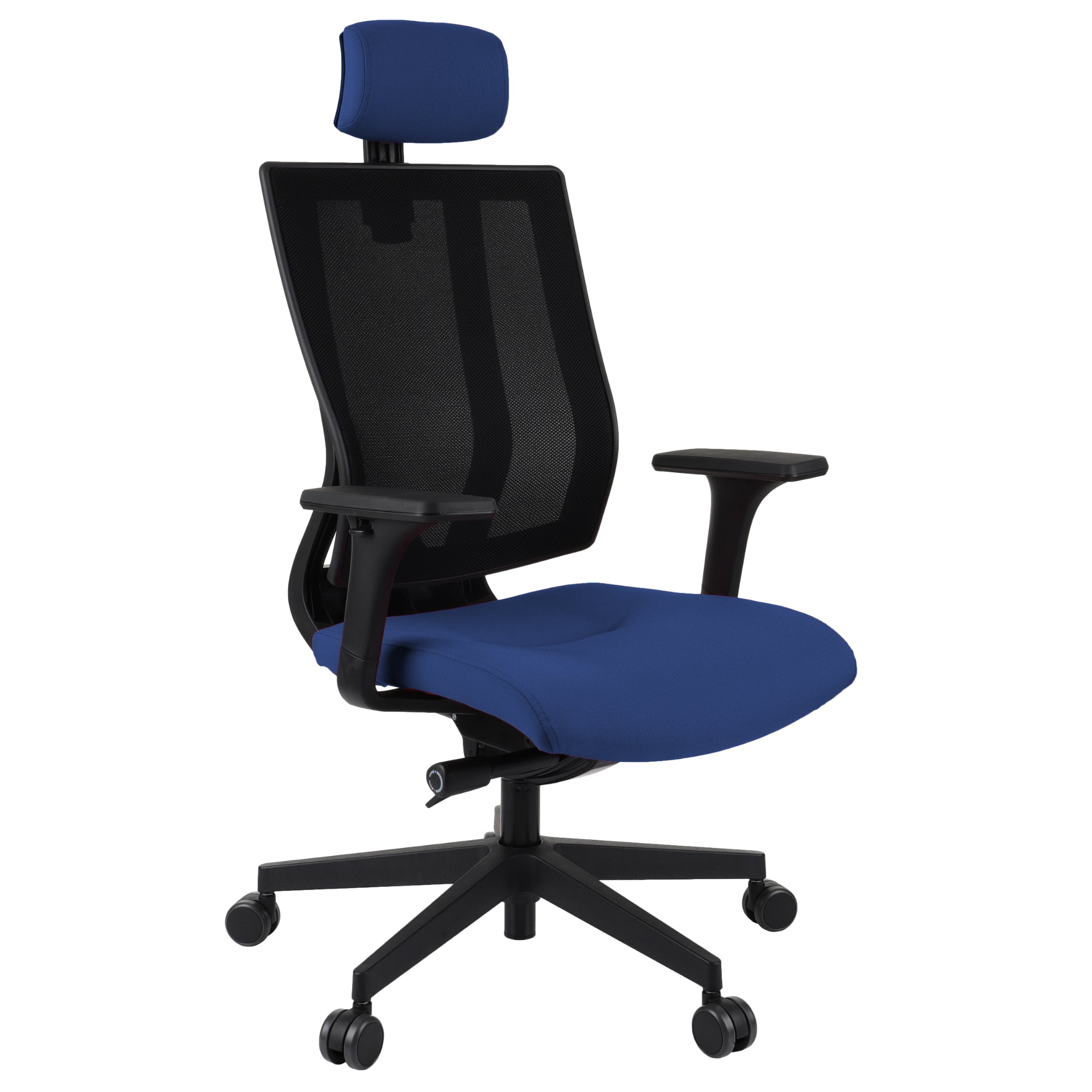 MaxPro Bürostuhl Ergonomisch mit Netz- oder gepolsterter Rückenlehne, SYNCHRO PLUS Mechanismus, Schwarzes Gestell