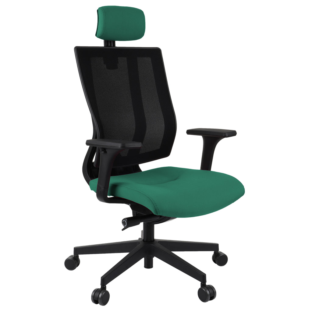 MaxPro Bürostuhl Ergonomisch mit Netz- oder gepolsterter Rückenlehne, SYNCHRO PLUS Mechanismus, Schwarzes Gestell
