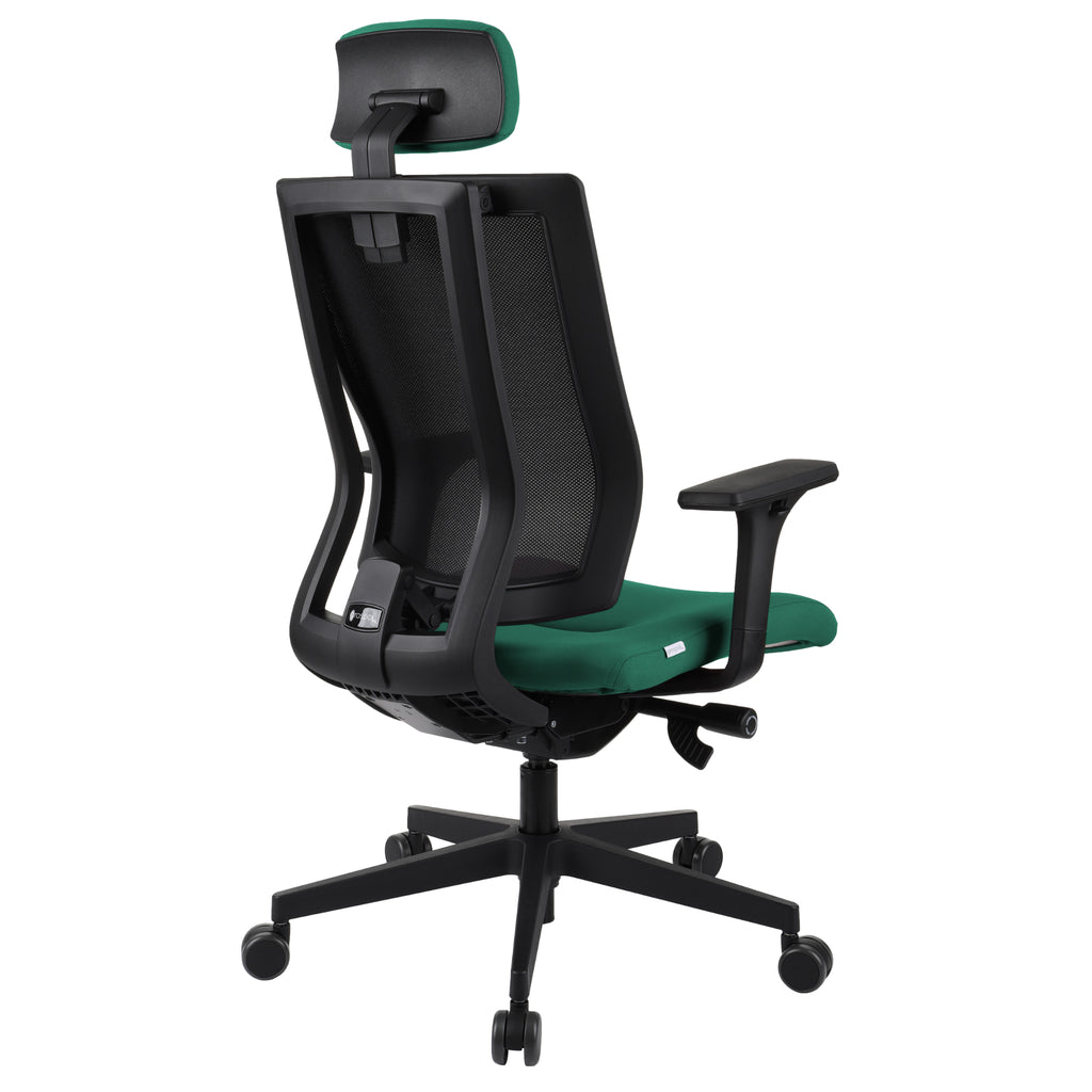 MaxPro Bürostuhl Ergonomisch mit Netz- oder gepolsterter Rückenlehne, SYNCHRO PLUS Mechanismus, Schwarzes Gestell