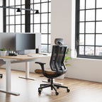 MaxPro Bürostuhl Ergonomisch mit Netz- oder gepolsterter Rückenlehne, SYNCHRO PLUS Mechanismus, Schwarzes Gestell