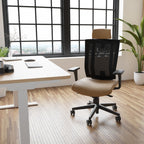 MaxPro Bürostuhl Ergonomisch mit Netz- oder gepolsterter Rückenlehne, SYNCHRO PLUS Mechanismus, Schwarzes Gestell