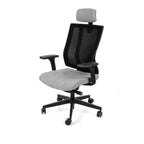 MaxPro Bürostuhl Ergonomisch mit Netz- oder gepolsterter Rückenlehne, SYNCHRO PLUS Mechanismus, Schwarzes Gestell