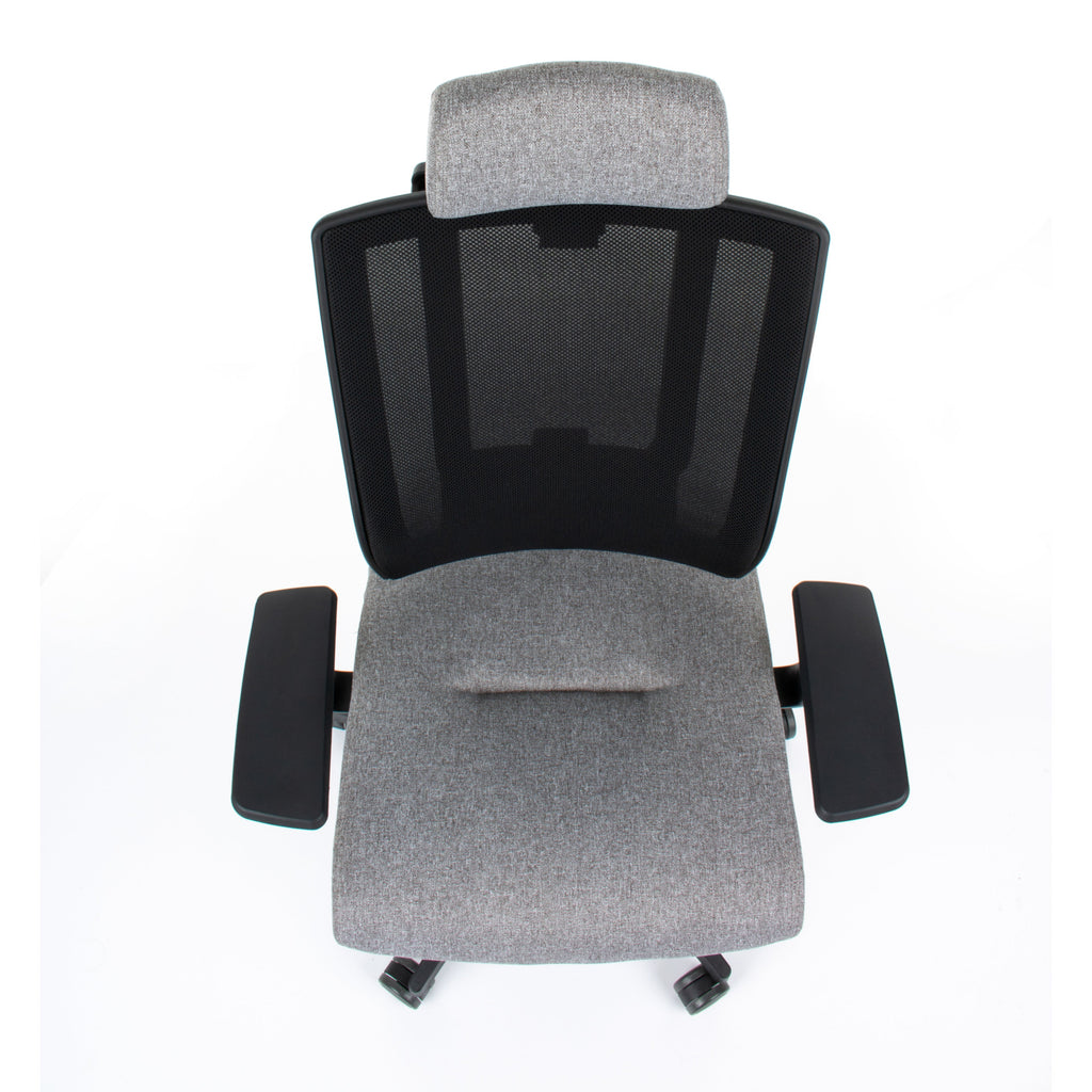 MaxPro HD Medley Grey Bürostuhl Ergonomisch mit SYNCHRO PLUS Mechanismus, Schwarzes Gestell-Brötter.de