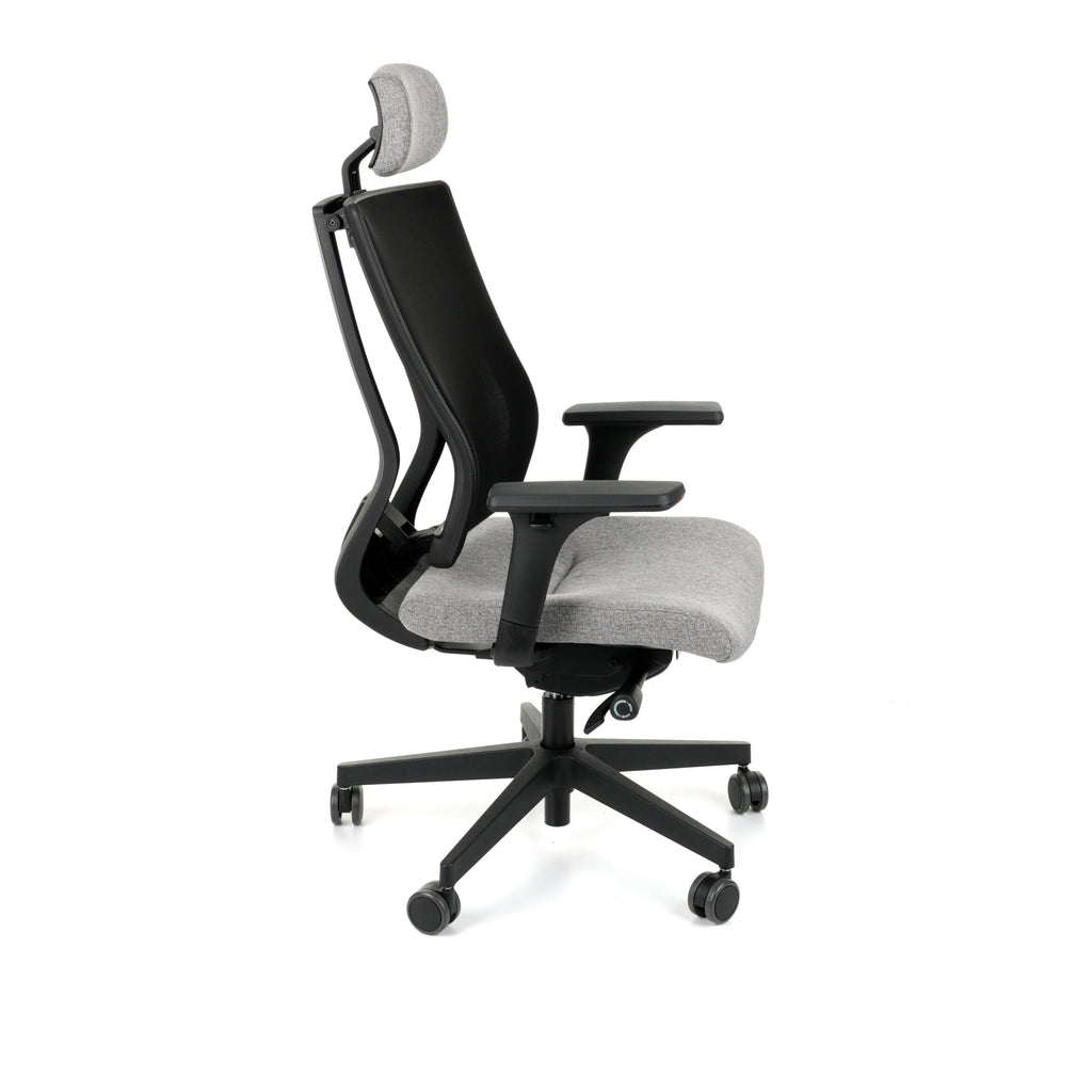 MaxPro HD Medley Grey Bürostuhl Ergonomisch mit SYNCHRO PLUS Mechanismus, Schwarzes Gestell-Brötter.de