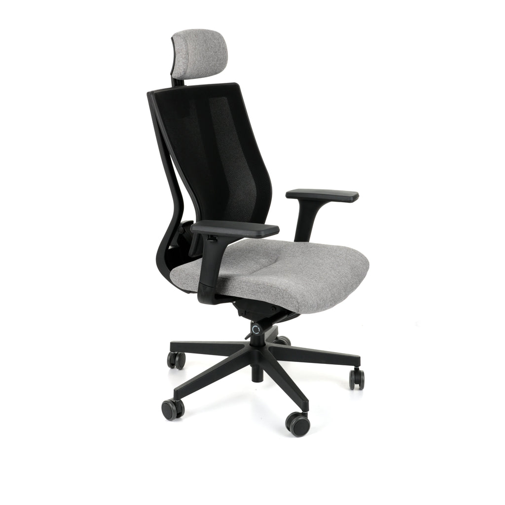 MaxPro HD Medley Grey Bürostuhl Ergonomisch mit SYNCHRO PLUS Mechanismus, Schwarzes Gestell-Brötter.de