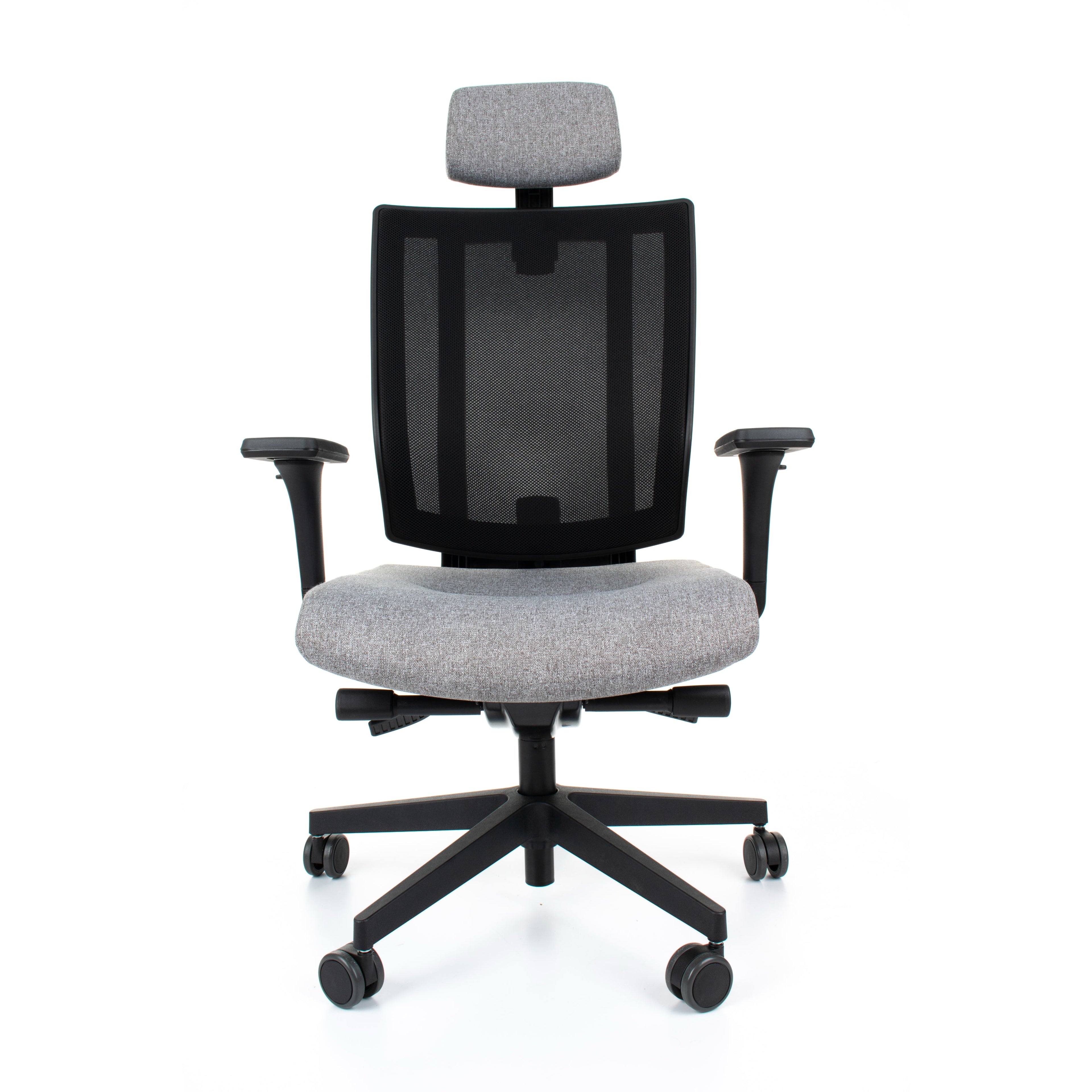 MaxPro HD Medley Grey Bürostuhl Ergonomisch mit SYNCHRO PLUS Mechanismus, Schwarzes Gestell-Brötter.de