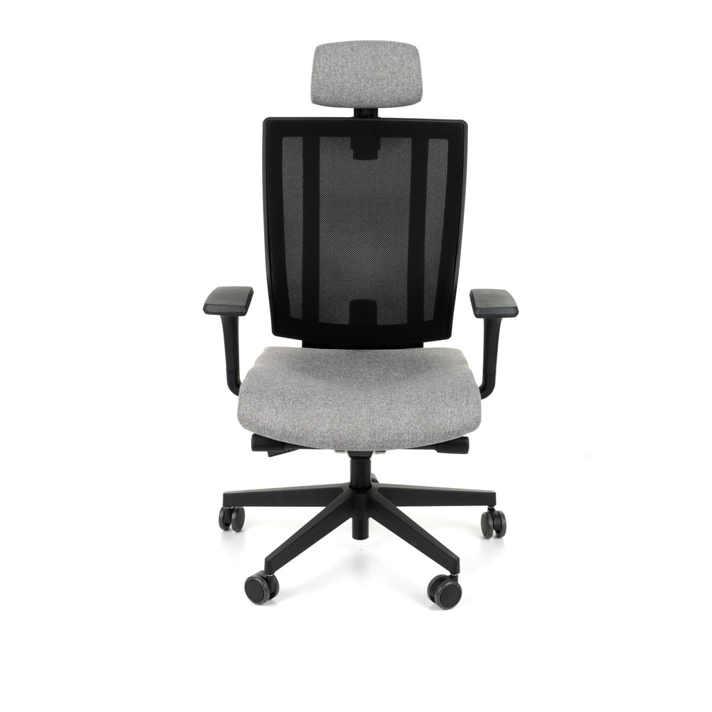 MaxPro HD Medley Grey Bürostuhl Ergonomisch mit SYNCHRO PLUS Mechanismus, Schwarzes Gestell-Brötter.de