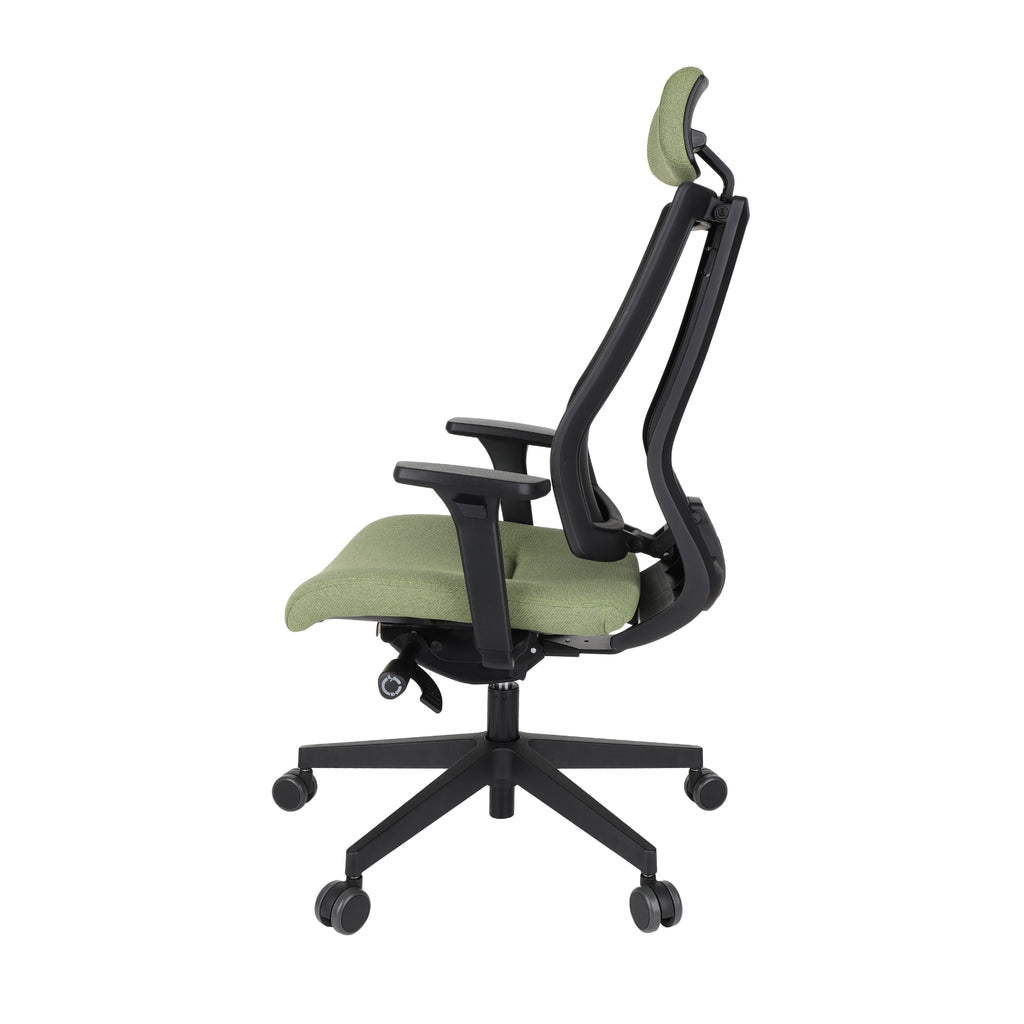 MaxPro Bürostuhl Ergonomisch mit Netz- oder gepolsterter Rückenlehne, SYNCHRO PLUS Mechanismus, Schwarzes Gestell