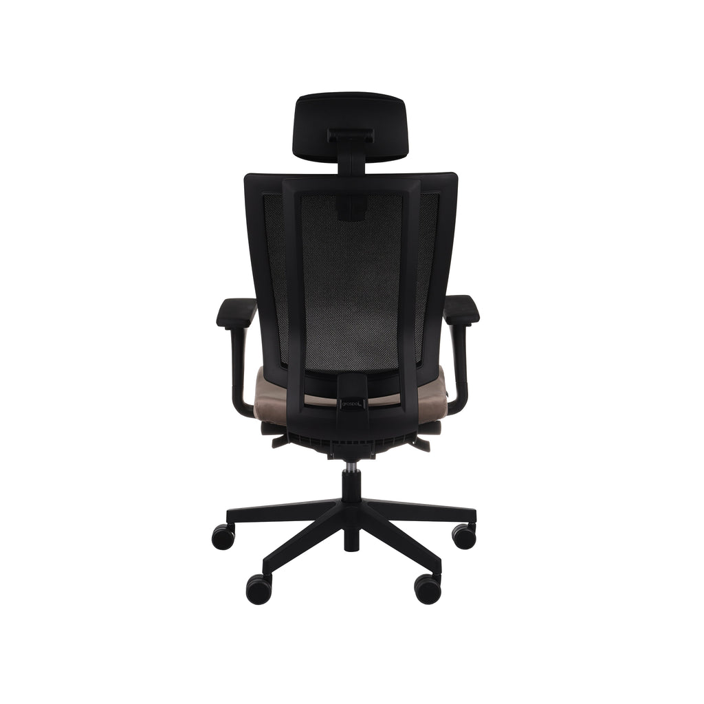 MaxPro HD Magic Velvet Beige Bürostuhl Ergonomisch mit SYNCHRO PLUS Mechanismus, Schwarzes Gestell-Brötter.de