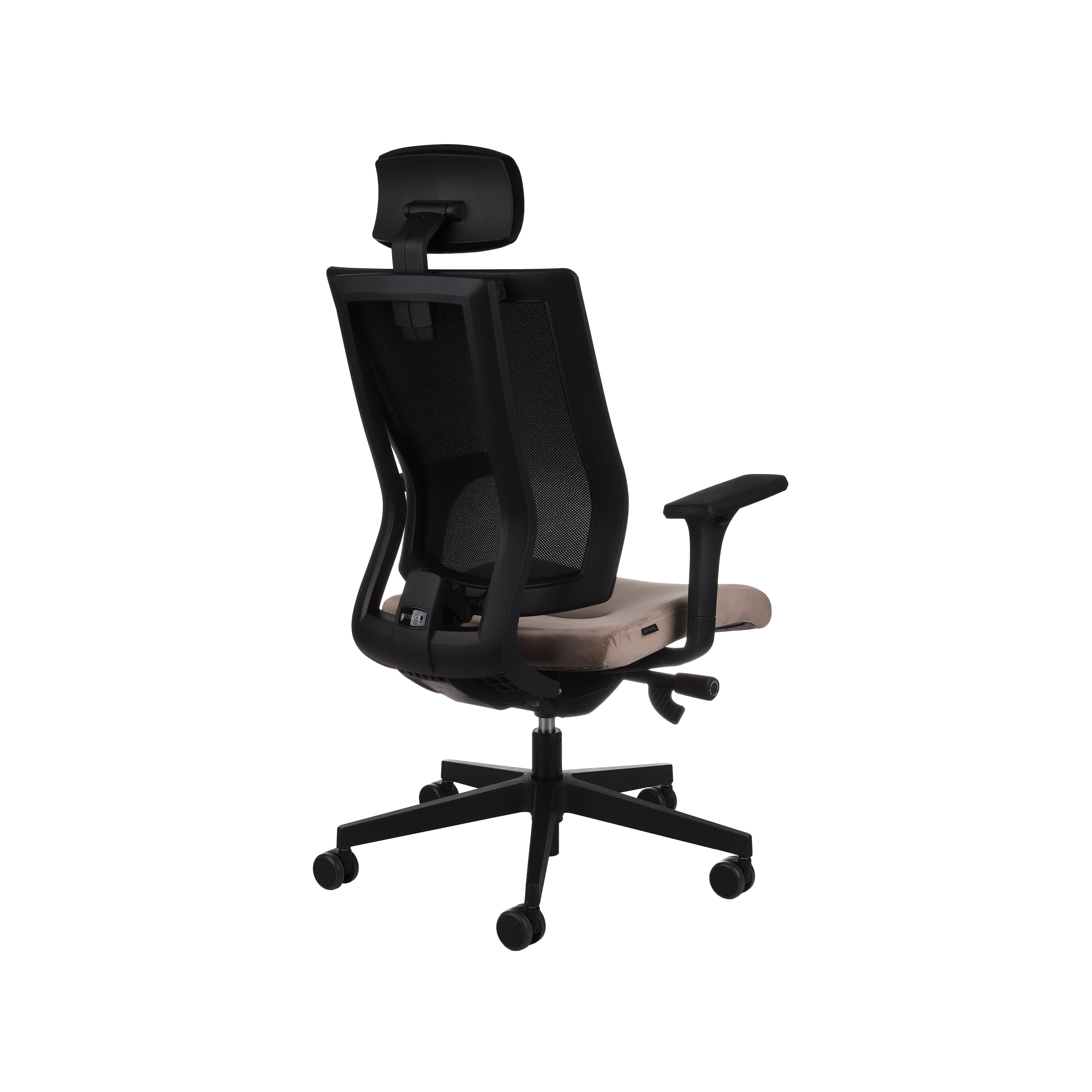 MaxPro HD Magic Velvet Beige Bürostuhl Ergonomisch mit SYNCHRO PLUS Mechanismus, Schwarzes Gestell-Brötter.de