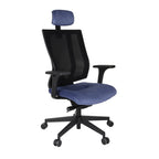 MaxPro HD Osaka Blue Bürostuhl Ergonomisch mit SYNCHRO PLUS Mechanismus, Schwarzes Gestell-Brötter.de