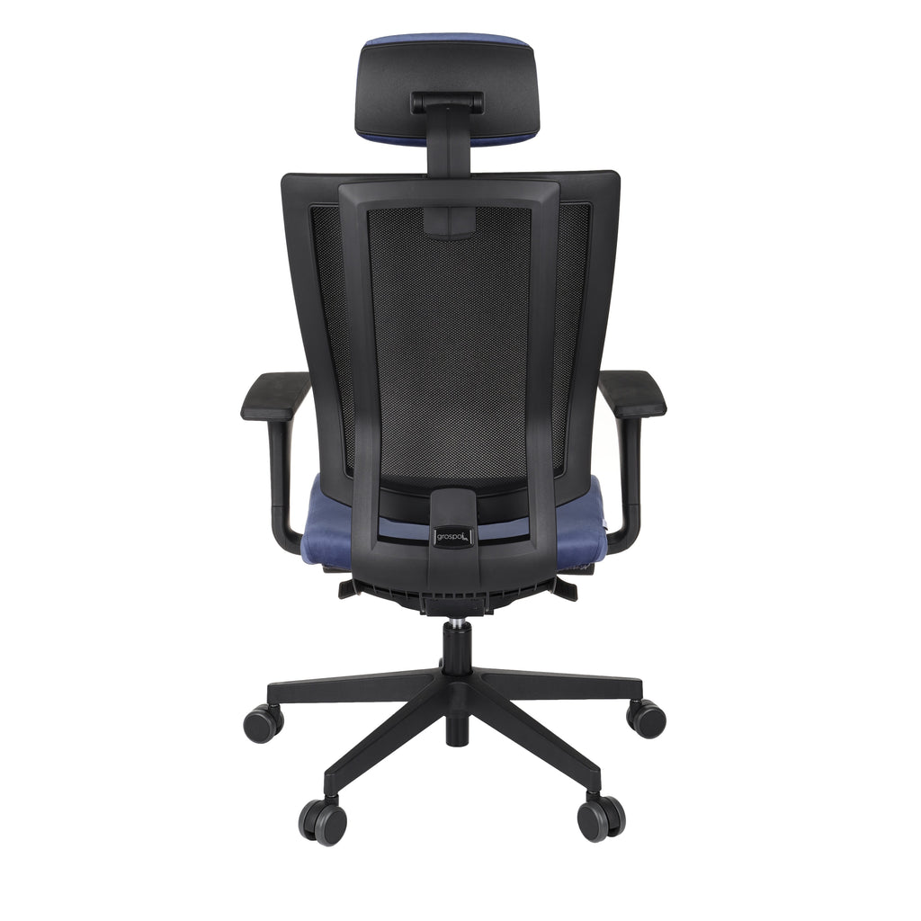 MaxPro HD Osaka Blue Bürostuhl Ergonomisch mit SYNCHRO PLUS Mechanismus, Schwarzes Gestell-Brötter.de