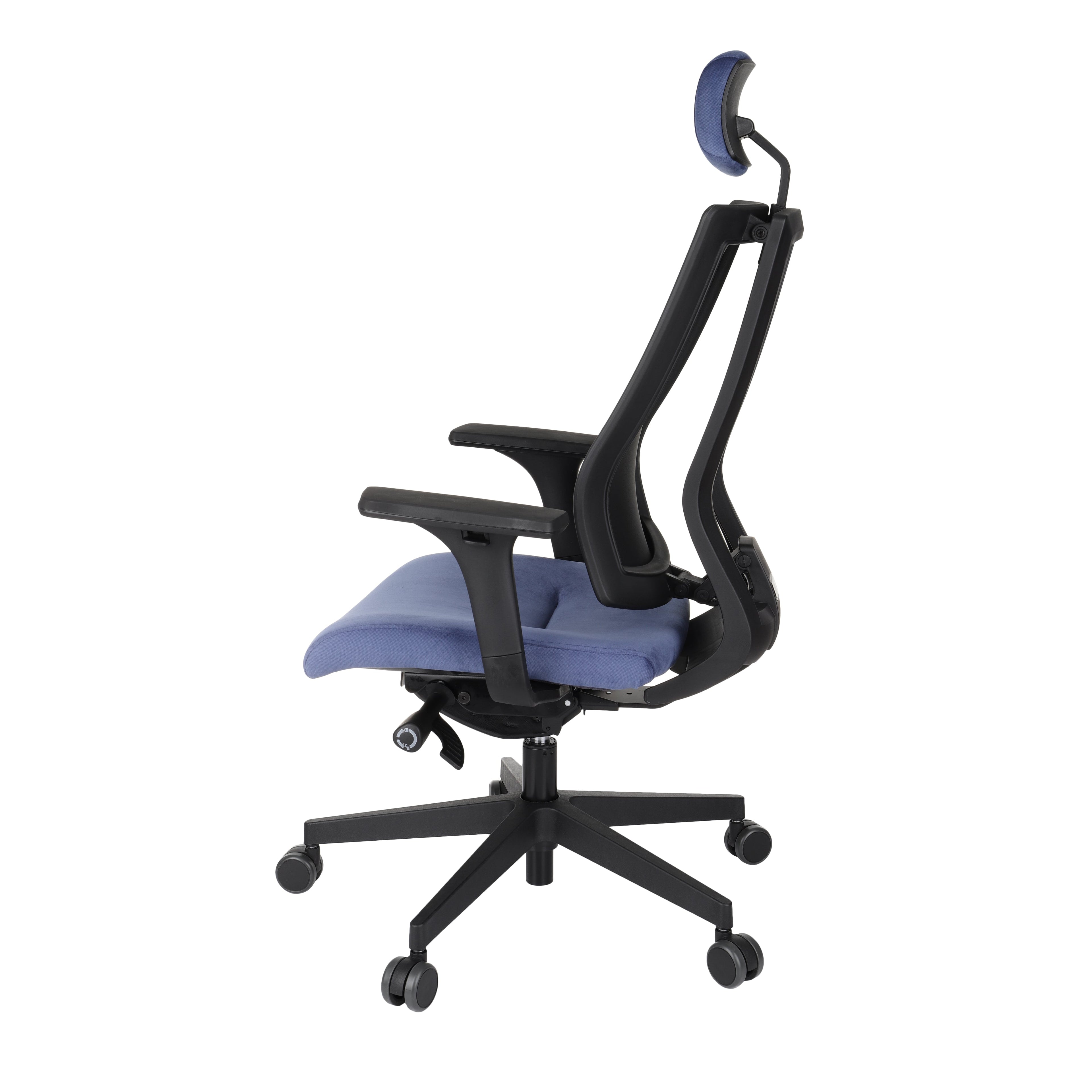 MaxPro HD Osaka Blue Bürostuhl Ergonomisch mit SYNCHRO PLUS Mechanismus, Schwarzes Gestell-Brötter.de