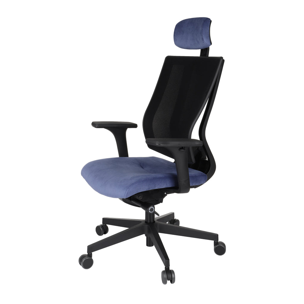 MaxPro HD Osaka Blue Bürostuhl Ergonomisch mit SYNCHRO PLUS Mechanismus, Schwarzes Gestell-Brötter.de