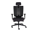 MaxPro Bürostuhl Ergonomisch mit Netz- oder gepolsterter Rückenlehne, SYNCHRO PLUS Mechanismus, Schwarzes Gestell