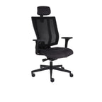 MaxPro Bürostuhl Ergonomisch mit Netz- oder gepolsterter Rückenlehne, SYNCHRO PLUS Mechanismus, Schwarzes Gestell