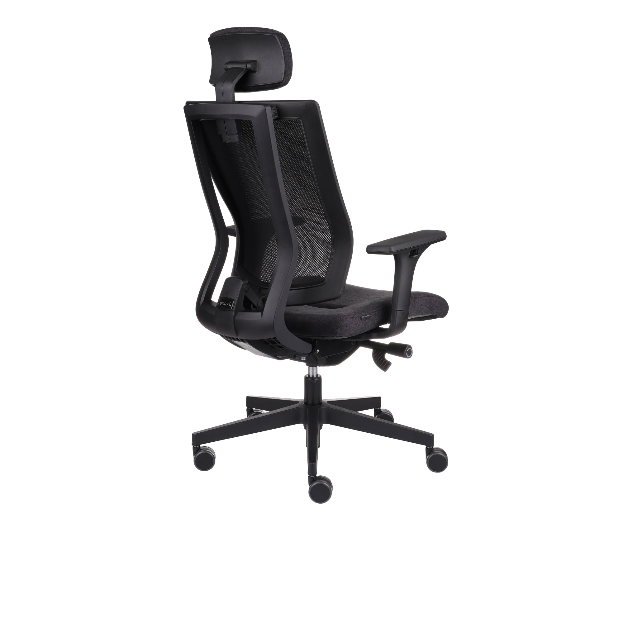 MaxPro Bürostuhl Ergonomisch mit Netz- oder gepolsterter Rückenlehne, SYNCHRO PLUS Mechanismus, Schwarzes Gestell