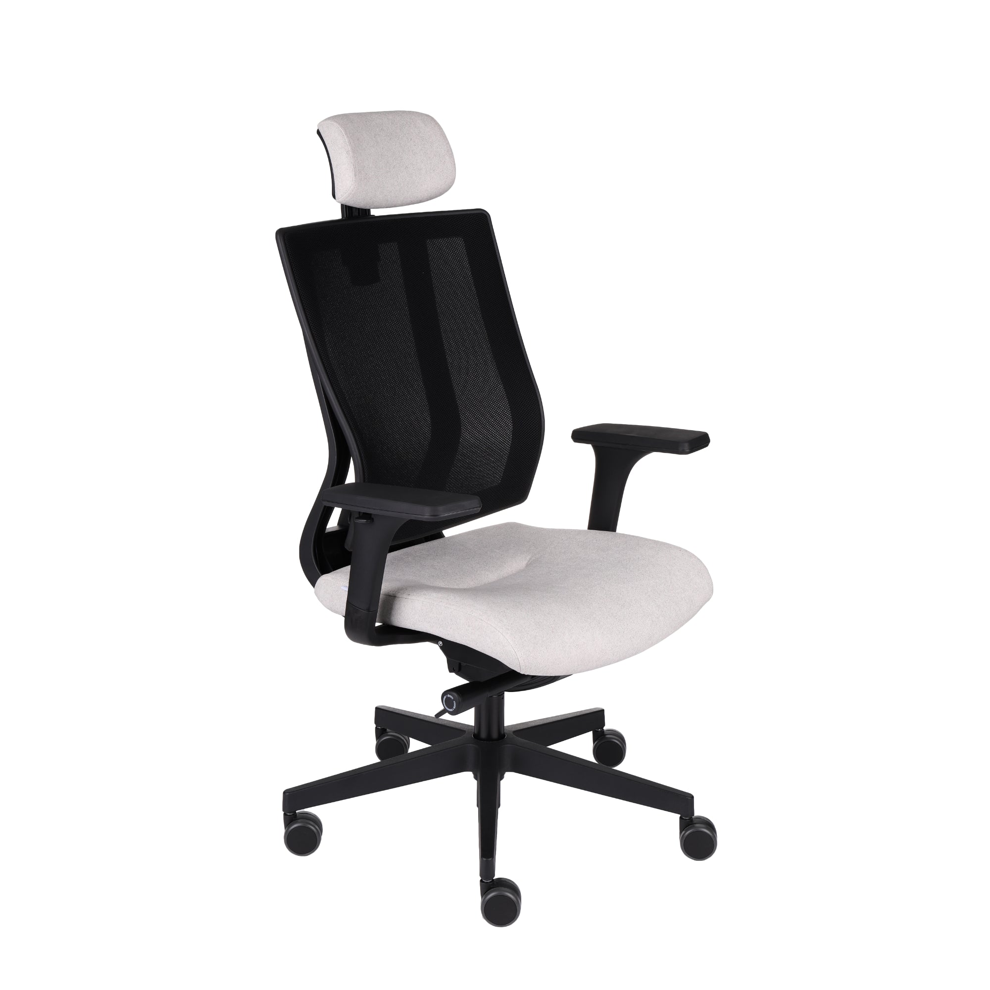 MaxPro Bürostuhl Ergonomisch mit Netz- oder gepolsterter Rückenlehne, SYNCHRO PLUS Mechanismus, Schwarzes Gestell