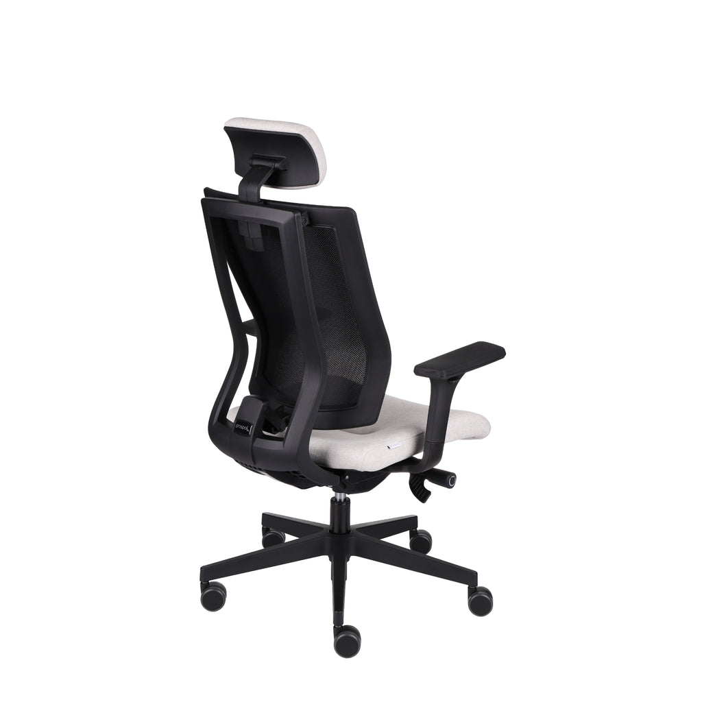 MaxPro Bürostuhl Ergonomisch mit Netz- oder gepolsterter Rückenlehne, SYNCHRO PLUS Mechanismus, Schwarzes Gestell