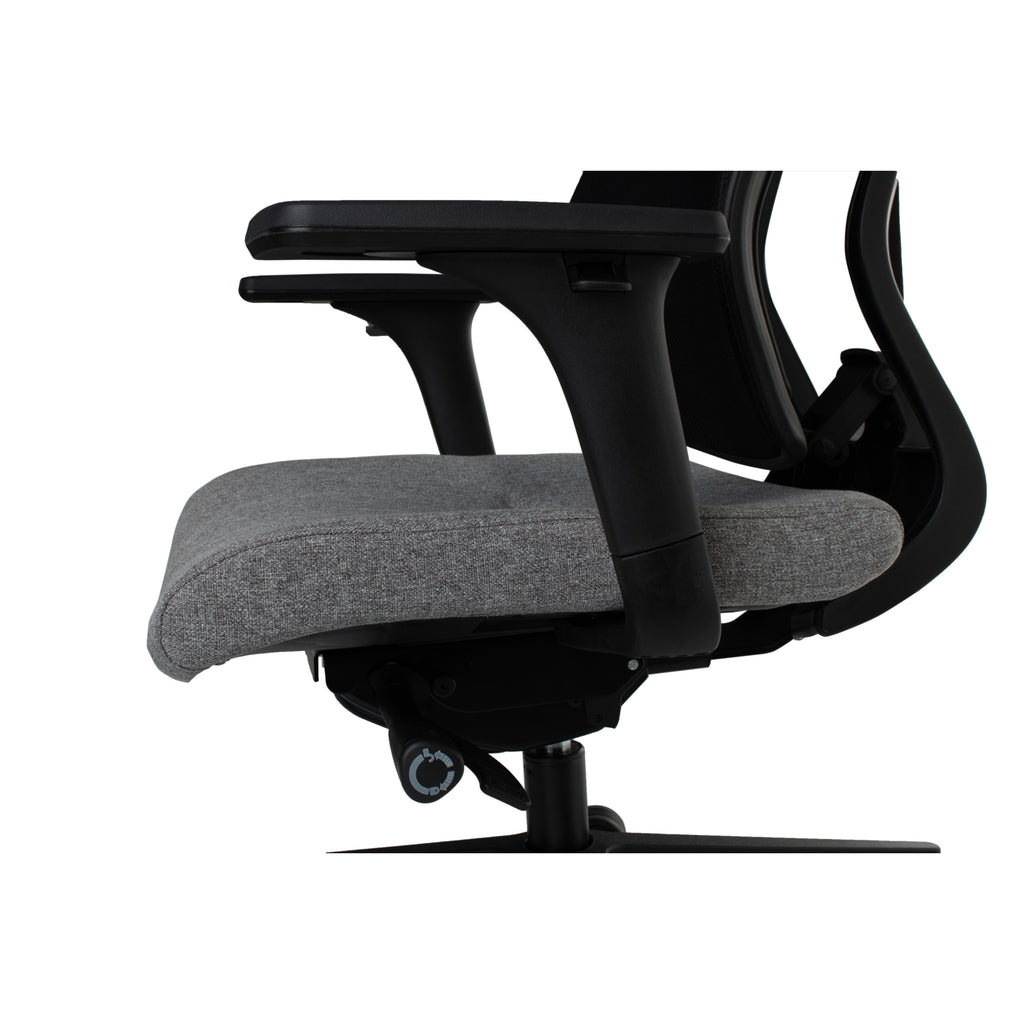 MaxPro Bürostuhl Ergonomisch mit Netz- oder gepolsterter Rückenlehne, SYNCHRO PLUS Mechanismus, Schwarzes Gestell
