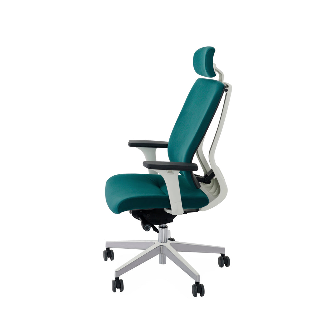 MaxPro WT Osaka Navy Blue Bürostuhl Ergonomisch mit SYNCHRO PLUS Mechanismus, Weisses Gestell-Brötter.de